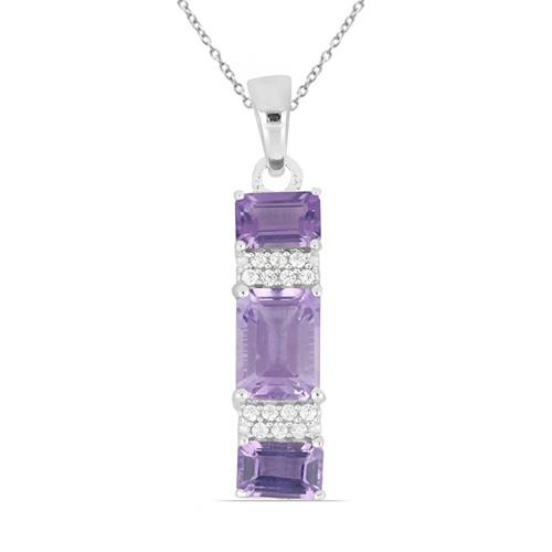 BUY STERLING SILVER BRAZILIAN AMETHYST GEMSTONE PENDANT